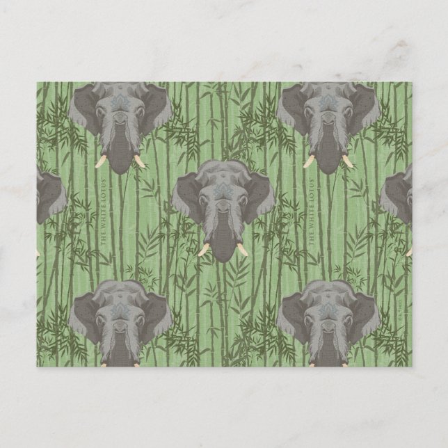 The White Lotus Majestic Elephants Pattern Postcard (Front)
