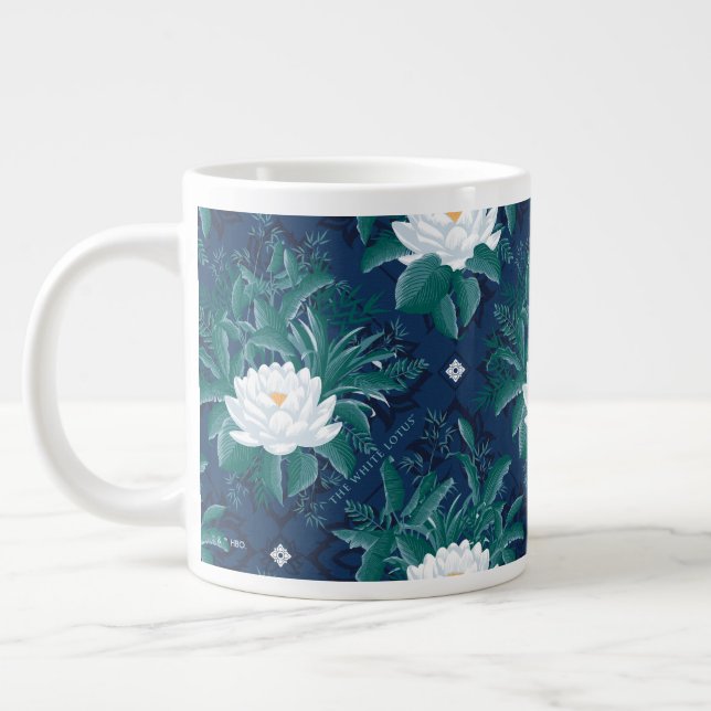 The White Lotus Midnight Lotus Pattern Large Coffee Mug (Left)