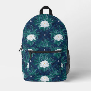 The White Lotus Midnight Lotus Pattern Printed Backpack