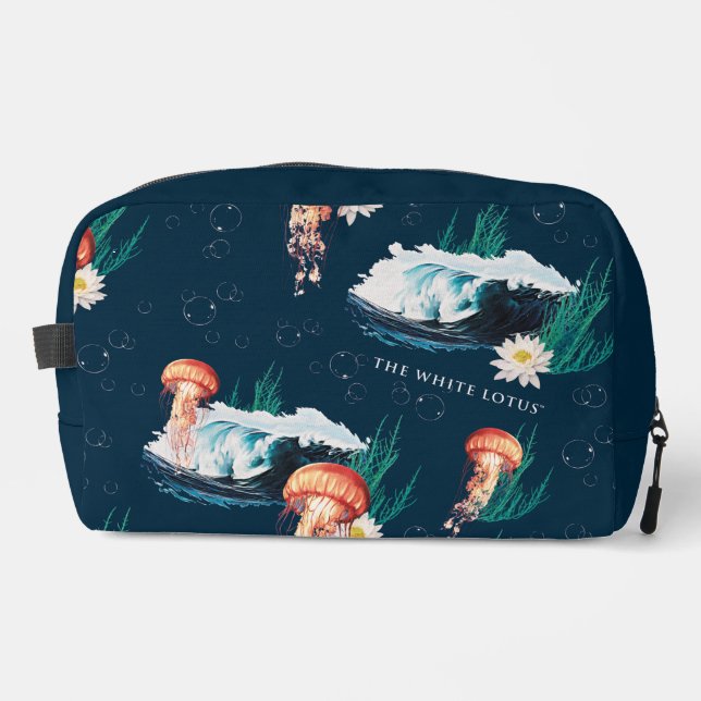 The White Lotus Ocean Jellyfish Pattern Dopp Kit (Front)