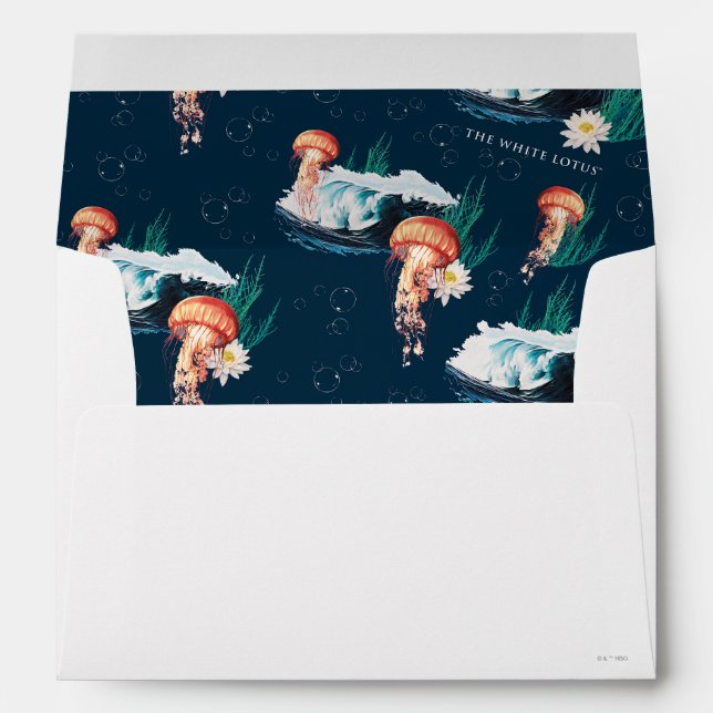 The White Lotus Ocean Jellyfish Pattern Envelope (Back (Bottom))