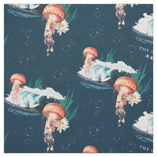 The White Lotus Ocean Jellyfish Pattern Fabric