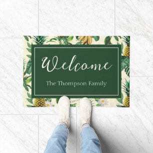 The White Lotus Pineapple Paradise Pattern Doormat