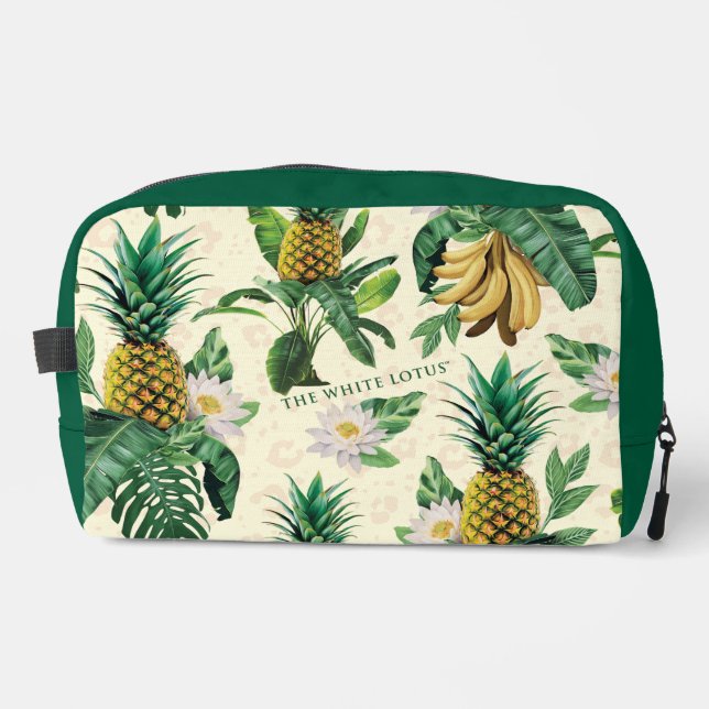 The White Lotus Pineapple Paradise Pattern Dopp Kit (Front)