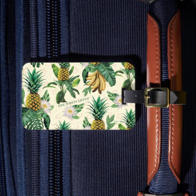 The White Lotus Pineapple Paradise Pattern Luggage Tag (Front Insitu 4)