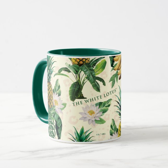 The White Lotus Pineapple Paradise Pattern Mug (Front Left)