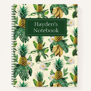 The White Lotus Pineapple Paradise Pattern Notebook