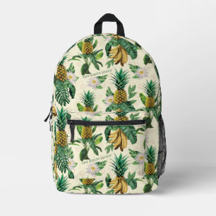 The White Lotus Pineapple Paradise Pattern Printed Backpack