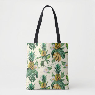 The White Lotus Pineapple Paradise Pattern Tote Bag