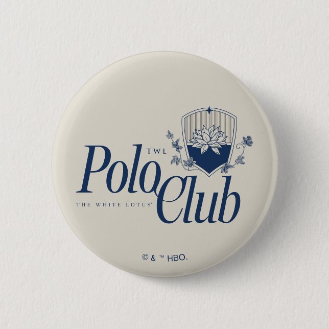 The White Lotus Polo Club 6 Cm Round Badge (Front)