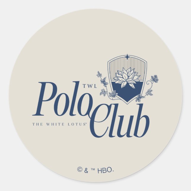 The White Lotus Polo Club Classic Round Sticker (Front)
