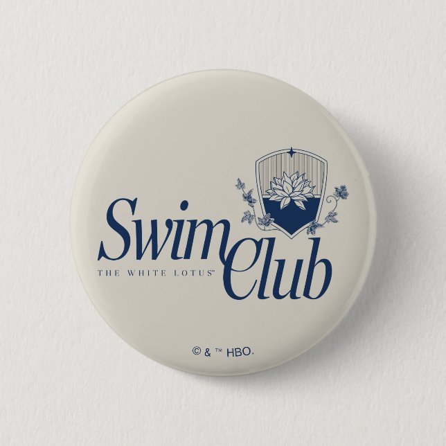 The White Lotus Swim Club 6 Cm Round Badge (Front)