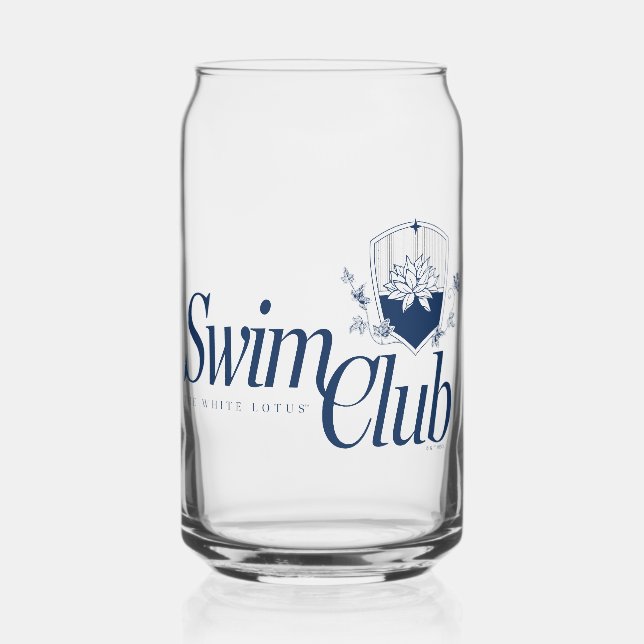 The White Lotus Swim Club Can Glass (Front)