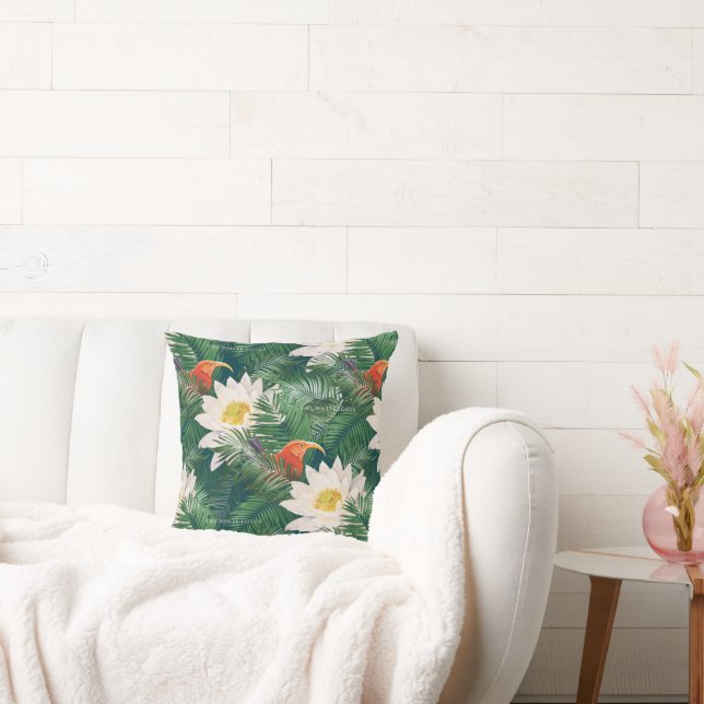The White Lotus Tropical Birds & Lotus Pattern Cushion (Couch)