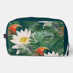 The White Lotus Tropical Birds & Lotus Pattern Dopp Kit