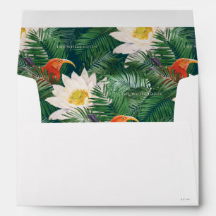 The White Lotus Tropical Birds & Lotus Pattern Envelope