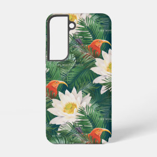 The White Lotus Tropical Birds & Lotus Pattern Samsung Galaxy Case
