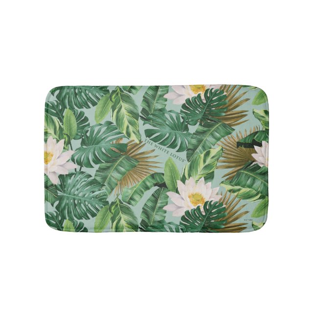The White Lotus Tropical Canopy Pattern Bath Mat (Front)