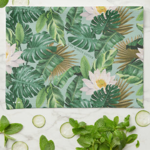 The White Lotus Tropical Canopy Pattern Tea Towel