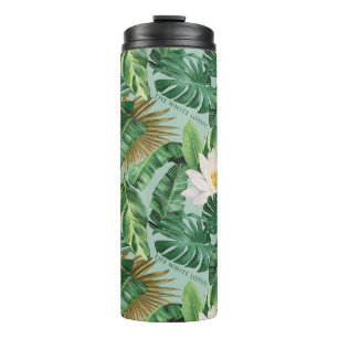 The White Lotus Tropical Canopy Pattern Thermal Tumbler