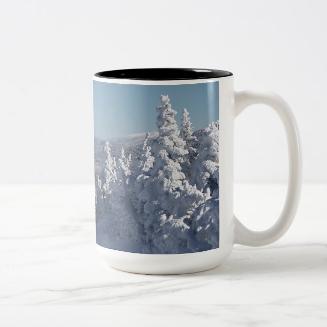 the white mountains of New Hampshire Two-Tone Coffee Mug (Right)