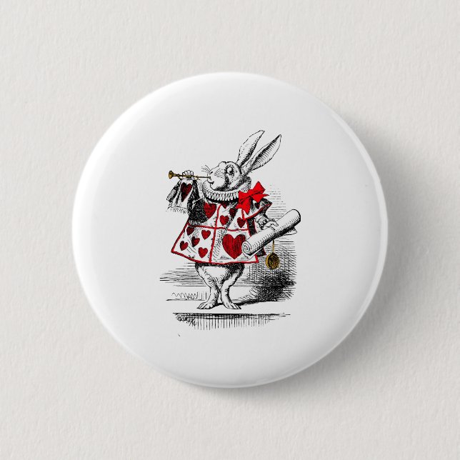 The White Rabbit 6 Cm Round Badge (Front)