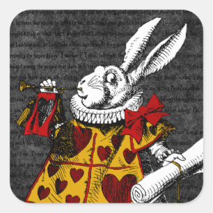 The White Rabbit {{{ Alice in Wonderland }}} Square Sticker