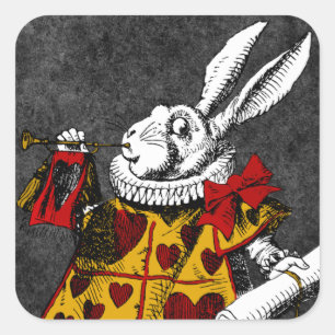 The White Rabbit {{{ Alice in Wonderland }}} Square Sticker
