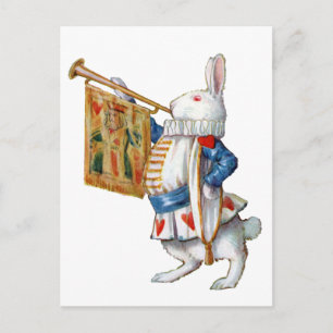 The White Rabbit Blows His Horn Postcard