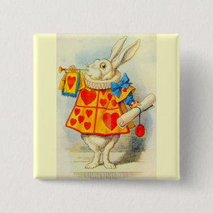 The White Rabbit Full Colour 15 Cm Square Badge
