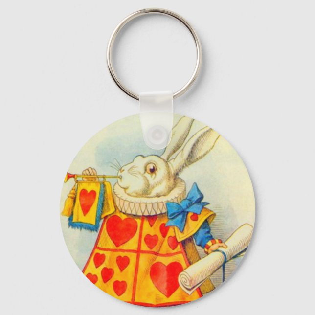The White Rabbit Full Colour Key Ring (Front)