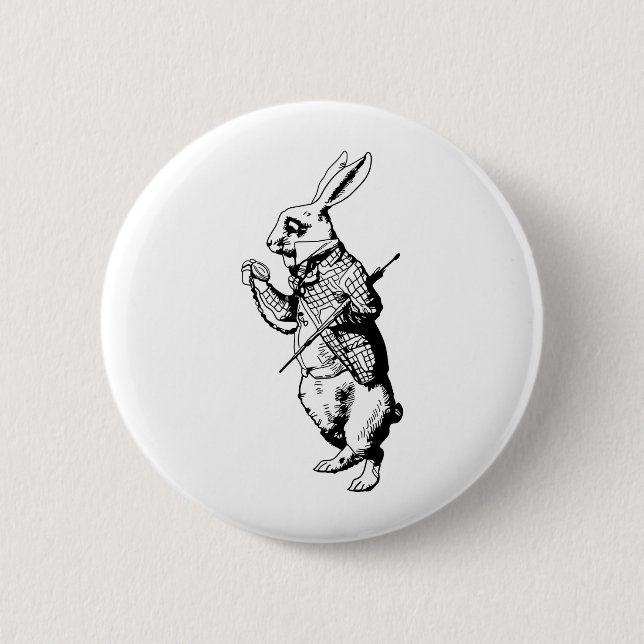 The White Rabbit Inked 6 Cm Round Badge (Front)