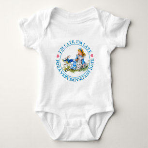 The White Rabbit Rushes By Alice In Wonderland Baby Bodysuit