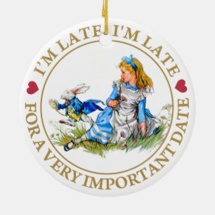 The White Rabbit Rushes By Alice In Wonderland Ceramic Tree Decoration
