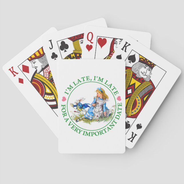 The White Rabbit Rushes By Alice In Wonderland Playing Cards (Back)