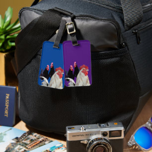 "The White Rooster and His Black Hens" Luggage Tag
