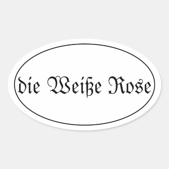 the white rose oval sticker (Front)
