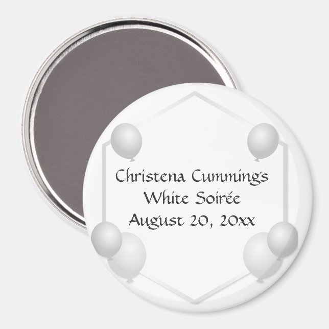 The White Soirée Birthday Magnet (Front/Back)
