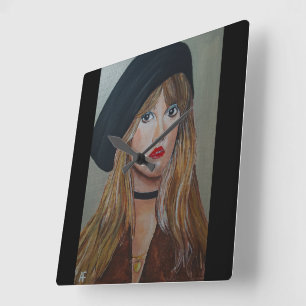 The White Witch Painting by Alfred Fox Square Wall Clock