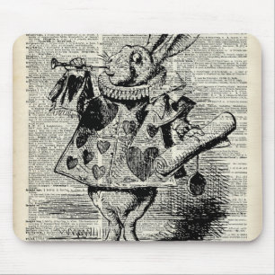 The Whitte rabbit Mouse Pad