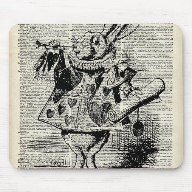 The Whitte rabbit Mouse Pad (Front)