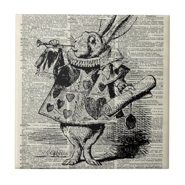 The Whitte rabbit Tile (Front)