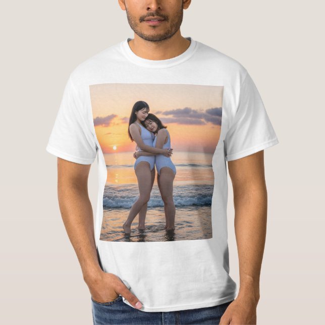 The Whole Body of Two Beautiful White Swimmers Fal T-Shirt (Front)