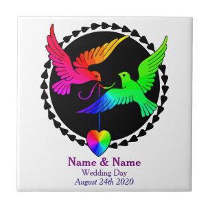 The Whole of the Rainbow Gay Wedding Gift Tile