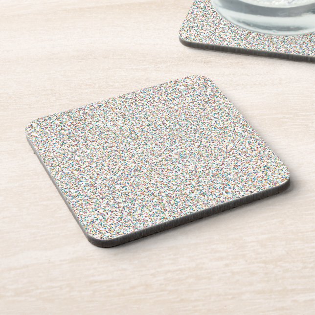 The Whole Rainbow Colourful Speckled Dots Coaster (Left Side)