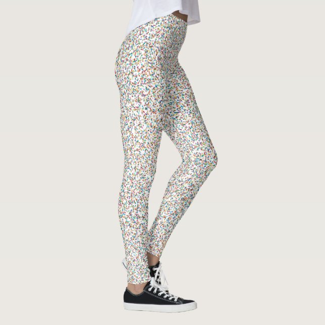 The Whole Rainbow Colourful Speckled Dots Leggings (Right)