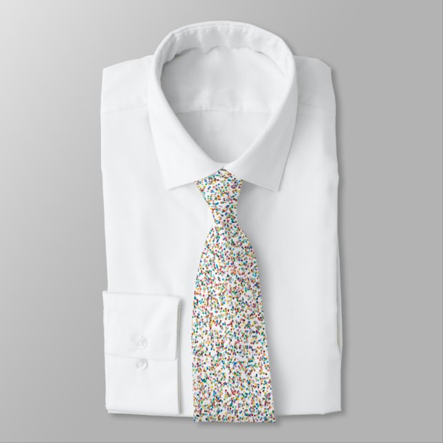 The Whole Rainbow Colourful Speckled Dots Tie (Tied)