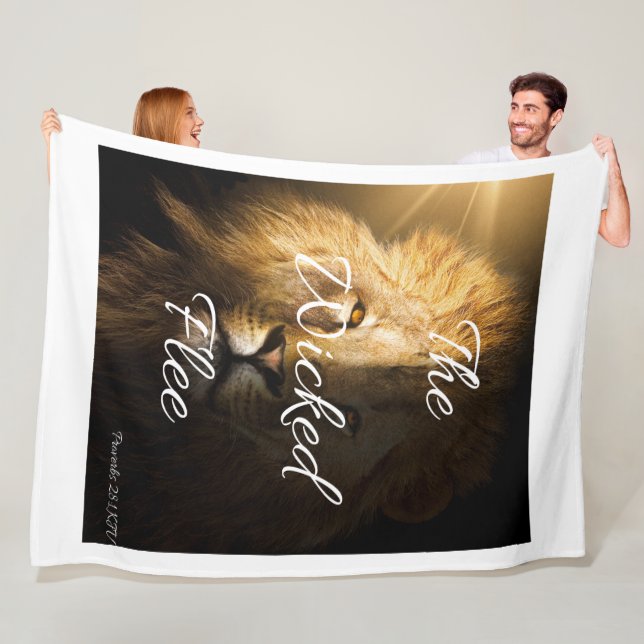 The Wicked Flee Proverbs 28:1 KJV Fleece Blanket (In Situ)