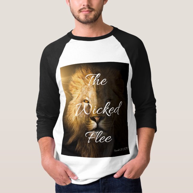 The Wicked Flee Proverbs 28:1 KJV Men's 3/4 T-Shirt (Front)