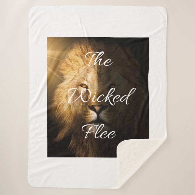 The Wicked Flee Proverbs 28:1 KJV Sherpa Blanket (Front)
